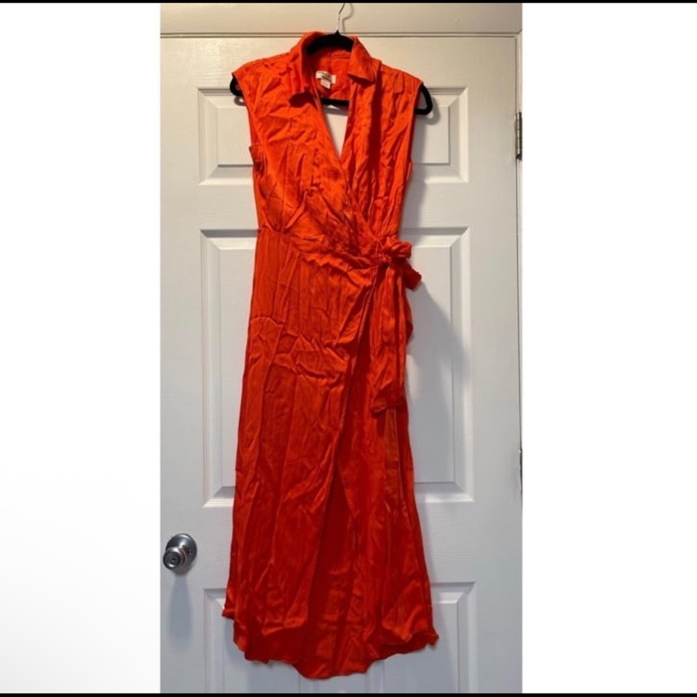 Anthropologie- Maeve Open-Back Wrap Midi Dress - Picture 4 of 8